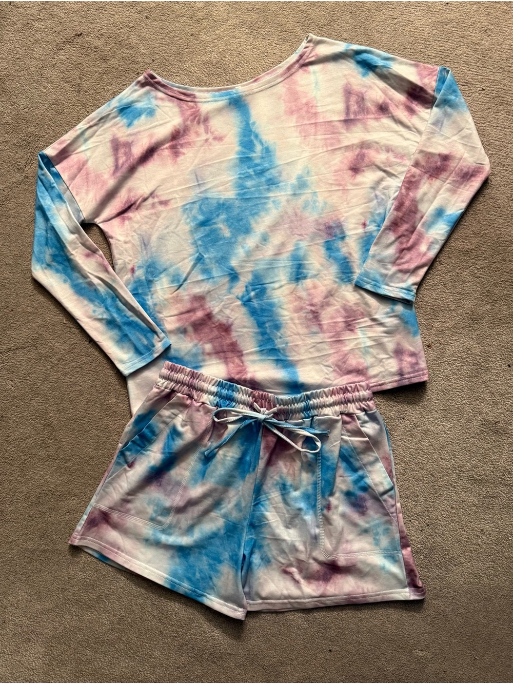 Tie-Dye Lounge Set - Blue & Pink